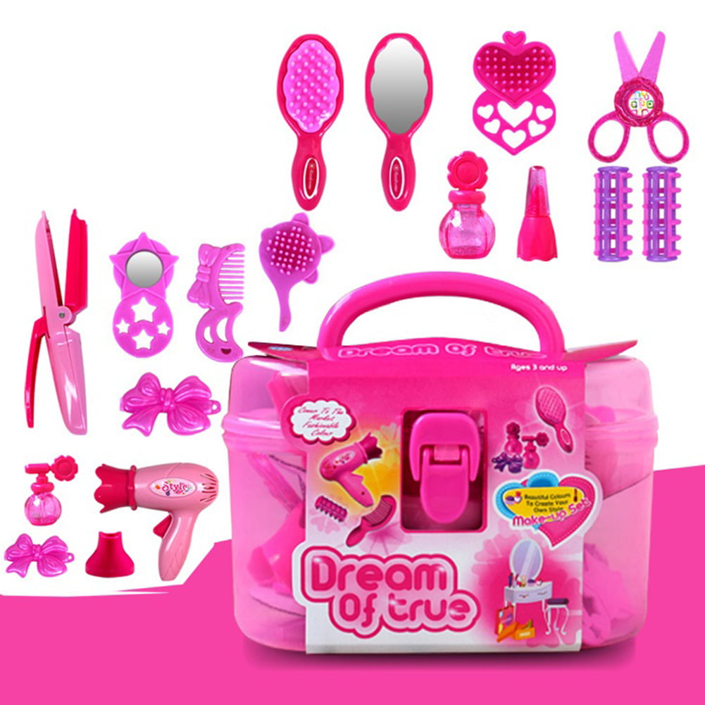 Baby Girl Pretend Play Barber Tool Set Accessories Toy Kid Beauty Makeup Toy  R 