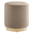 thumbnail image 2 of Modway Tilden 16" Round Performance Velvet Upholstered Ottoman in Taupe Natural, 2 of 8