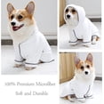 thumbnail image 5 of Dog Bathrobe, Microfiber Fast Drying Absorbent Hooded Bath Towel for Puppy Small Medium Large Dog Cat (XL, White), 5 of 6