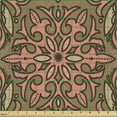 thumbnail image 2 of Ethnic Fabric by the Yard, Damask Floral Shabby in Classic Victorian Style Oriental Ottoman Vintage Design, Upholstery Fabric for Dining Chairs Home Decor Accents, Coral Caramel by Ambesonne, 2 of 5
