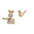 thumbnail image 1 of Estatua de niña de arte moderno con bandeja para llaves y figura de pájaros dorados. Escultura creativa de resina con forma de animal, ideal para, 1 of 8