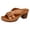 Brown, variant on Floral Chunky Heels for Women Low Block Heel Sandals Platform Heeled Slippers Shoes Slip on Travel Casual Sandal White Size 6