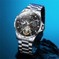 thumbnail image 4 of OLEVS Automatic Watches for Mens Starry Sky Skeleton Tourbillon Self Winding Mechanical Moon Phase Luminous Waterproof Luxury Dress Mens Wrist Watches Gifts Reloj Para Hombre Black/Blue/Green, 4 of 13