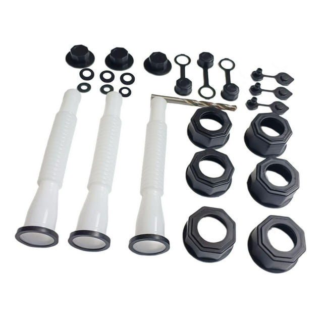 serony 3set Easy-to Sturdy Leakproof Fuels Can Nozzle Replacement White 5L Capacity Fuels Can Spout Leakproof Easy To Sturdy