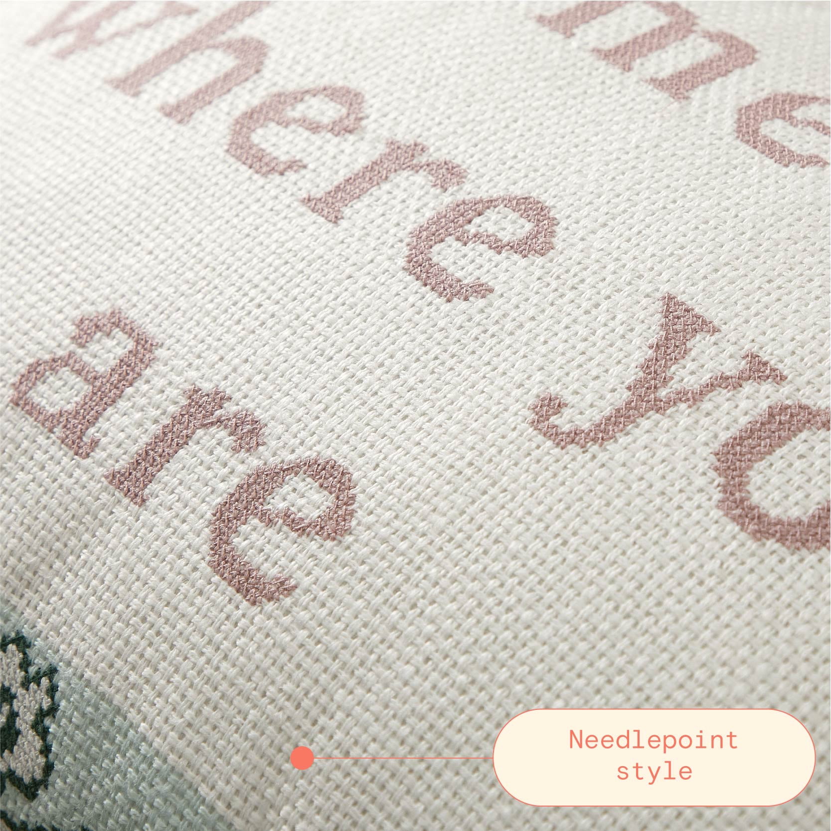 Beautiful Sentiment Needlepoint Lumbar Decorative Pillow by Drew Barrymore, 14" x 20"