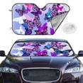thumbnail image 3 of Lsque Flying Butterflies Car Windshield Sun Shade | Accordion Folding Style Auto Shade for Car Truck SUV Van | Blocks UV Rays Sun Visor Protector | Small, 3 of 7