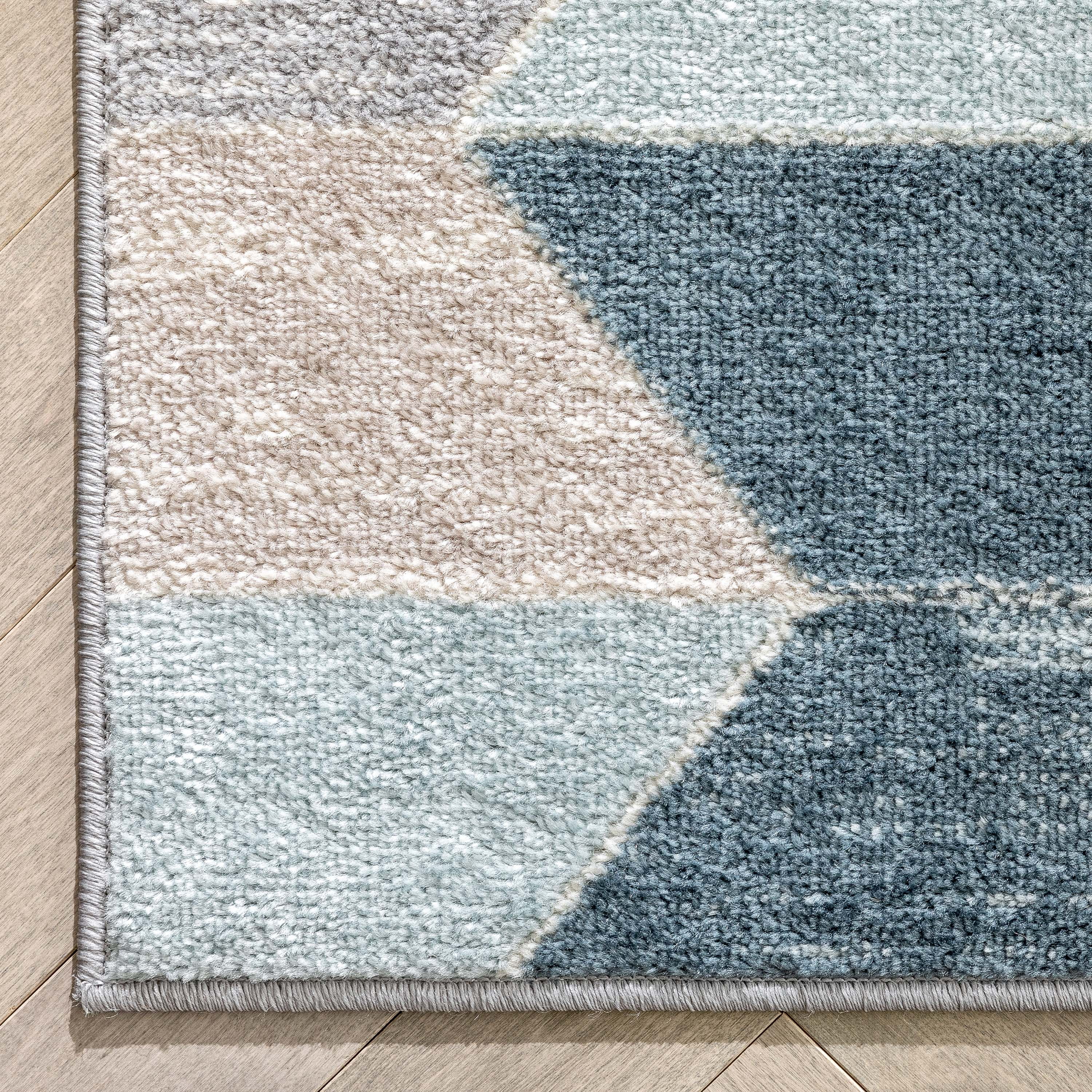 Well Woven Mystic Maddox Contemporary Geometric Blue 2'7" x 9'10" Runner Rug