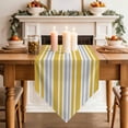 thumbnail image 3 of Table Runners 72 Inches Long, Ginger Yellow Stripes Cotton Linen Kitchen Dining Coffee Table Runner for Party Home Decor, Modern Minimalist Horizontal Lines Tabletop Dresser Scarves 13x72 Inch, 3 of 9