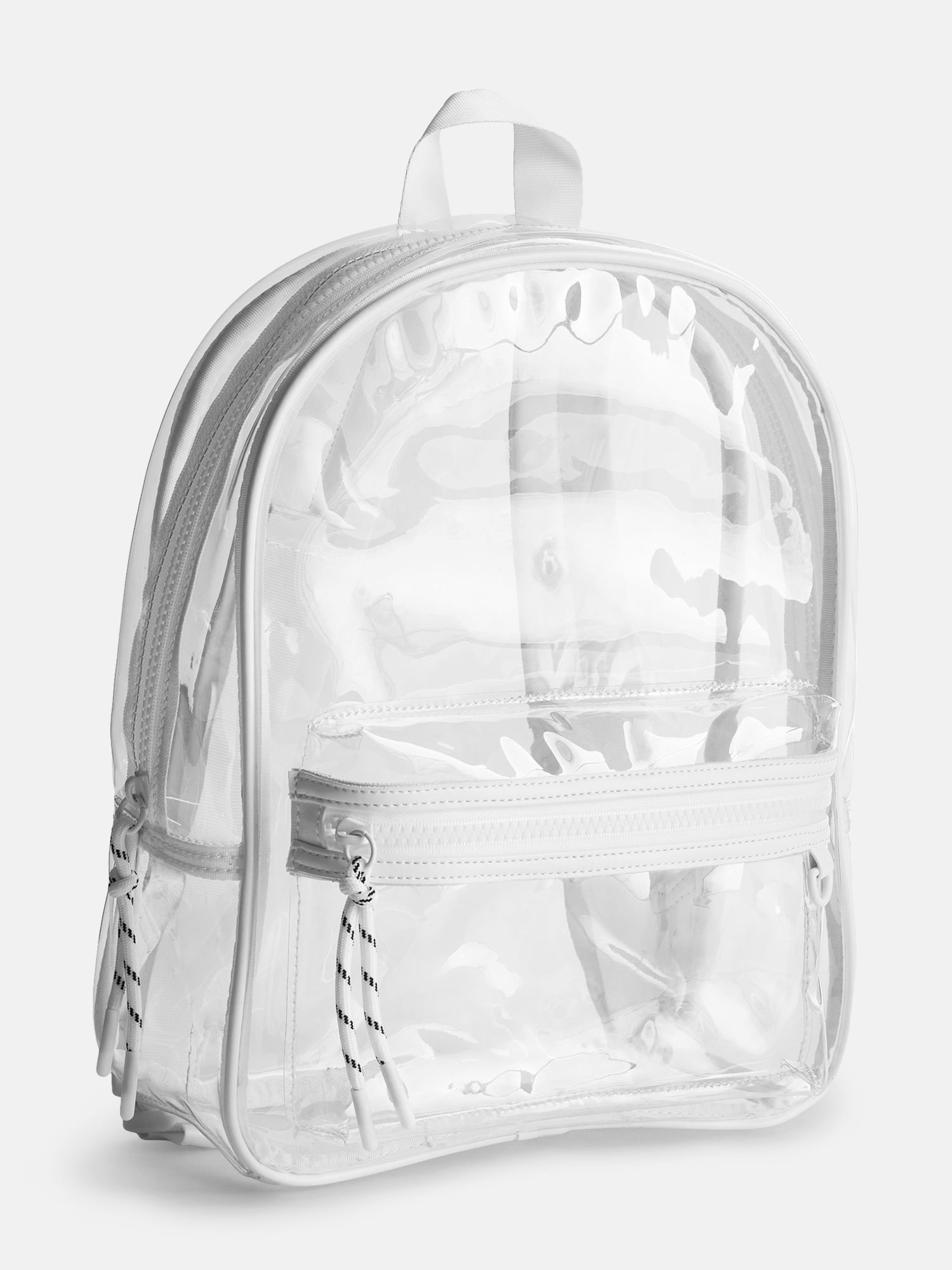 No Boundaries Women's Game Day Clear Mini Backpack, White