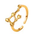 thumbnail image 1 of Anillo de estudiante con acabado galvanizado, diseño de apertura ajustable, símbolo de estrella, anillo a juego para pareja, joyería de aleación, regalo, 1 of 8