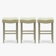 thumbnail image 2 of WestinTrends Lenox 29" Upholstered Saddle Seat Antique Gray Counter Stool (Set of 3), Antique Gray, 2 of 4