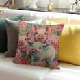thumbnail image 3 of FCXZI Home Decor Throw Pillow Cover Pigs Flowers Kitsch Square Cushion 20x20in, 3 of 5