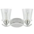 thumbnail image 5 of Aspen Creative 62116-1, Two-Light Metal Bathroom Vanity Wall Light Fixture, 15 1/2" Wide, Transitional Design in Satin Nickel with Clear Glass Shade, 5 of 6