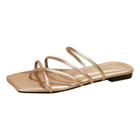 

Womens House Slippers Fashion Spring And Summer Wome Slippers Flat Bottom Clip Toe Light Comfortable Solid Color Minimalist Casual Style