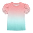 thumbnail image 2 of ATOGUTA Girls Tee Shirts Graphic Tees Short Sleeve Tshirts Crewneck Cute Summer Casual Basic Tops for Kids Teen Size 4T-15, Mint Green, 2 of 6