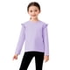 thumbnail image 1 of Blusas y camisas de manga larga con cuello redondo Camiseta de manga larga con volantes de color liso para niña Camiseta informal de cuello redondo para primavera y otoño Top/camisa de manga larga con, 1 of 4
