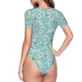 thumbnail image 4 of Naloa Geometric Elements Women's Short-Sleeved Onesie, One-Piece Swimsuit for Parties, dates, clubs - XX-Large, 4 of 9