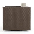 thumbnail image 2 of GDF Studio Venice Outdoor Wicker Swivel Club Chair with Cushions, Light Brown and Ceramic Gray, 2 of 9