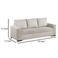 thumbnail image 4 of Billy Convertible Sofa Bed, Low Profile Leg, Ivory Corduroy 85 Inch, 4 of 7