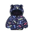 thumbnail image 6 of Esaierr Toddler Fall Winter Ears Hooded Puffer Cotton Coats for Kids Baby Boys Girls Zipper Cartoon Cotton Jacket Short Outerwear Warm Tops 1-6 Years, 6 of 8