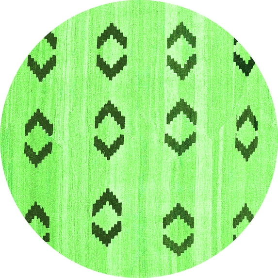 Ahgly Company Indoor Round Southwestern Green Country Area Rugs, 8' Round