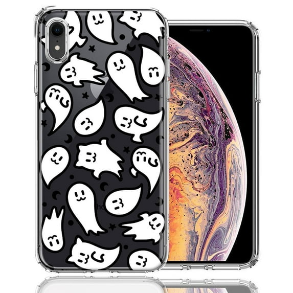 MUNDAZE Apple iPhone XR Kawaii Manga Cute Halloween Ghosts Spirits Design Double Layer Phone Case Cover