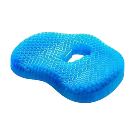 Honeycomb Gel Seat Cushion Breathable Ice Silk Cover Tailbone Support Ergonomic Pressure Relief Pad for Office Home Chair Car Light Blue