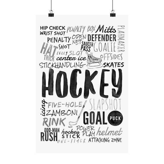 Dynamic Hockey Artwork - Sports Fan Decor - 13x19 Poster Print - Game Room