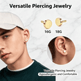 thumbnail image 6 of DESIGNICE 16G 18G Flat Back Stud Earrings for Women-Hypoallergenic Surgical Steel Internal Thread Stud Piercing Jewelry for Tragus Helix Cartilage Conch Nose 6Mm 8Mm 10Mm Lip Labret Medusa Piercing, 6 of 7