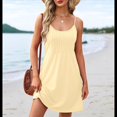 thumbnail image 4 of Vestidos de Verano para Mujer, con Tirantes Finos Ajustables, para Vacaciones en la Playa, Informales, Bonitos, con Bolsillos Amarillo L, 4 of 9