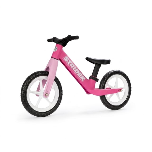 Bicicleta de equilibrio Strider 12" Comp rosa sin pedales para niños