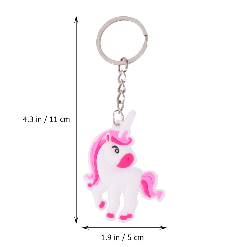 Hemoton 96 pcs  Cartoon Unicorn Key Ring Unicorn Keychain Hanging Ornament Keychain Pendant (Random Style)