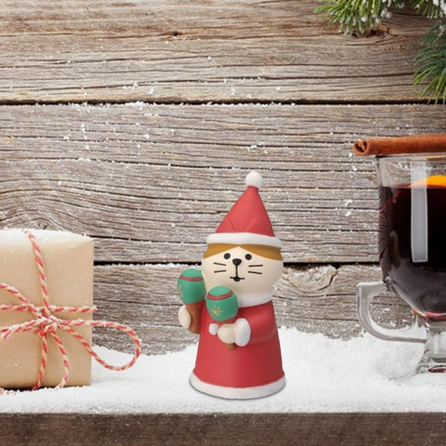 Adornos navideños para gatos BLESIY Figuras de gatos de resina