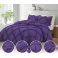 thumbnail image 3 of D.N.G. BEDDINGS 1 Piece Luxurious Diamond Ruffle Comforter Super Soft, All Season Pintuck 800 Thread Count, 100% Egyptian Cotton, Twin/Twin XL Size Purple Color, 3 of 9