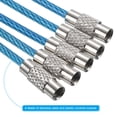 thumbnail image 4 of Uxcell 6" Cable de llavero de alambre 5 paquetes anillo de llave de acero inoxidable bucle azul, 4 of 6
