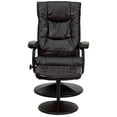 thumbnail image 3 of Contemporary Brown Leather Recliner and Ottoman with Leather Wrapped Base, 3 of 9