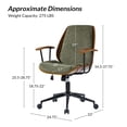 thumbnail image 7 of Ergonomic Adjustable Swivel Office Chair with Solid Wood Backrest and Premium Comfort Navy Cushion for Home Workplace, 7 of 7