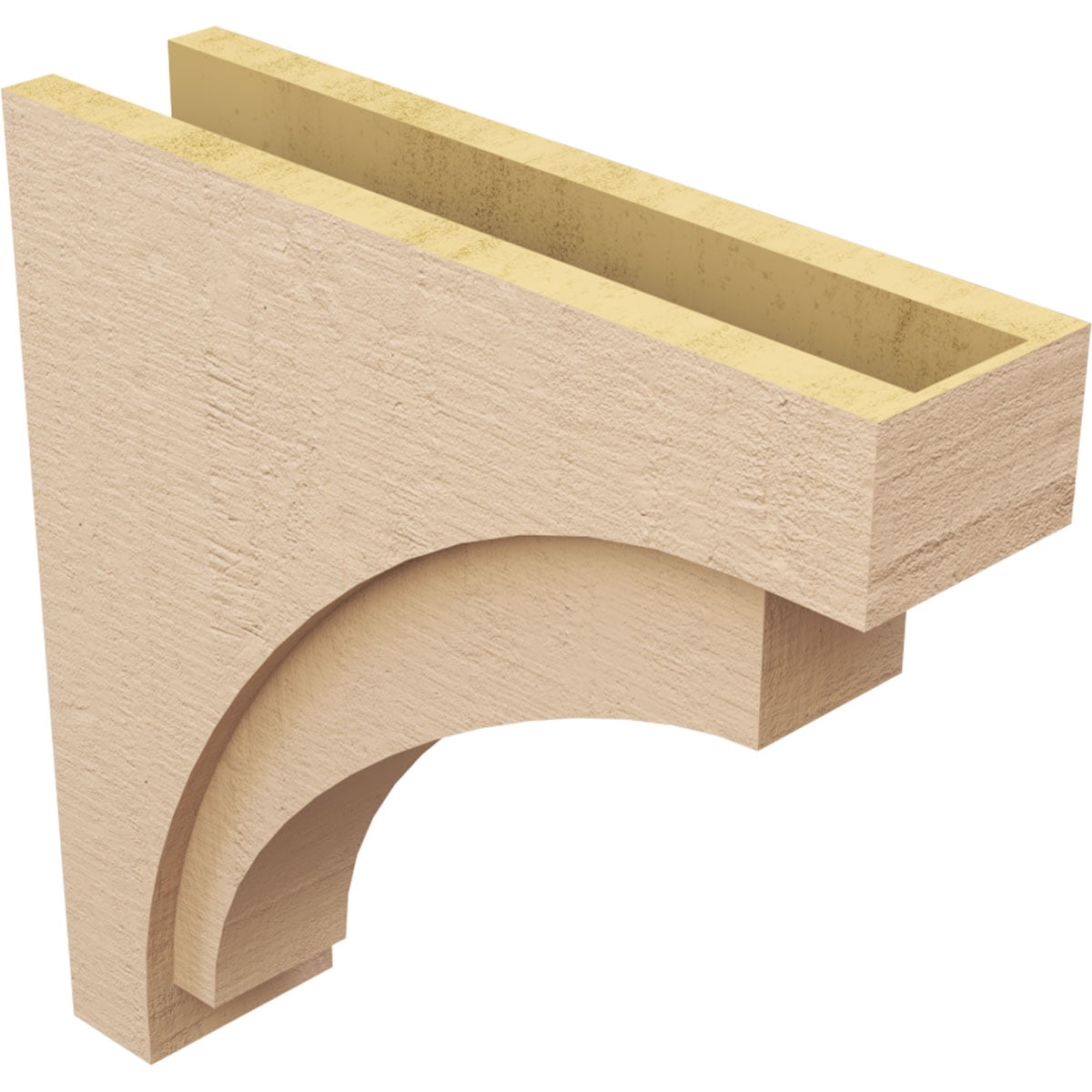 7"W x 28"D x 28"H Thin Rivera Rough Cedar Woodgrain TimberThane Corbel, Primed Tan