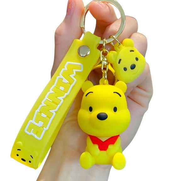 cute winnie 3D keychain, Disney Mickey's collectible figure, Disney Mickey Mouse, Yellow