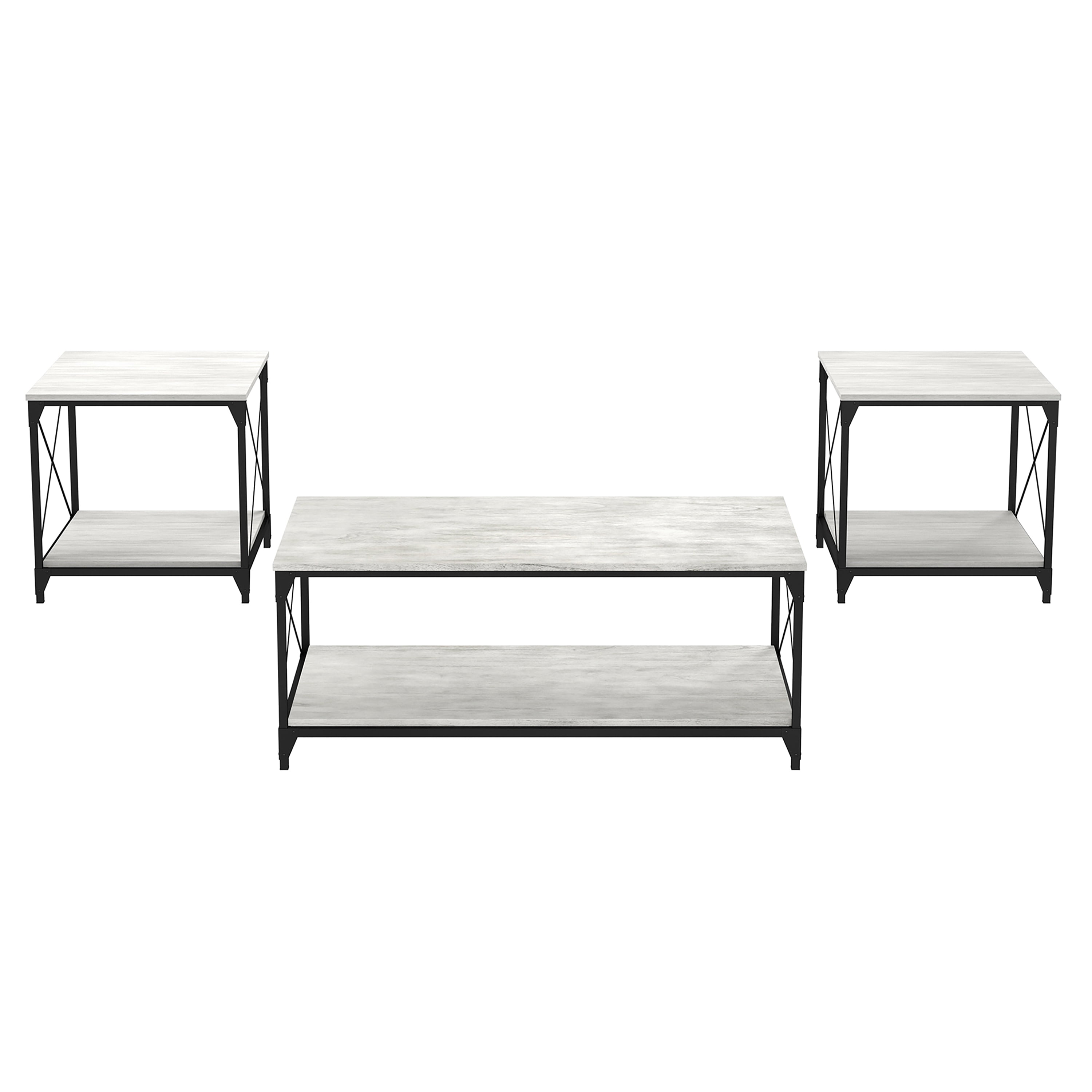 Furniture of America Acres 3-Piece Coffee Table Set, Gray