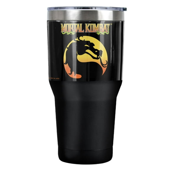 Mortal Kombat Klassic Logo Stainless Steel Tumbler 30 oz Coffee Travel Cup, Vacuum Insulated & Double Wall with Leakproof Sliding Lid