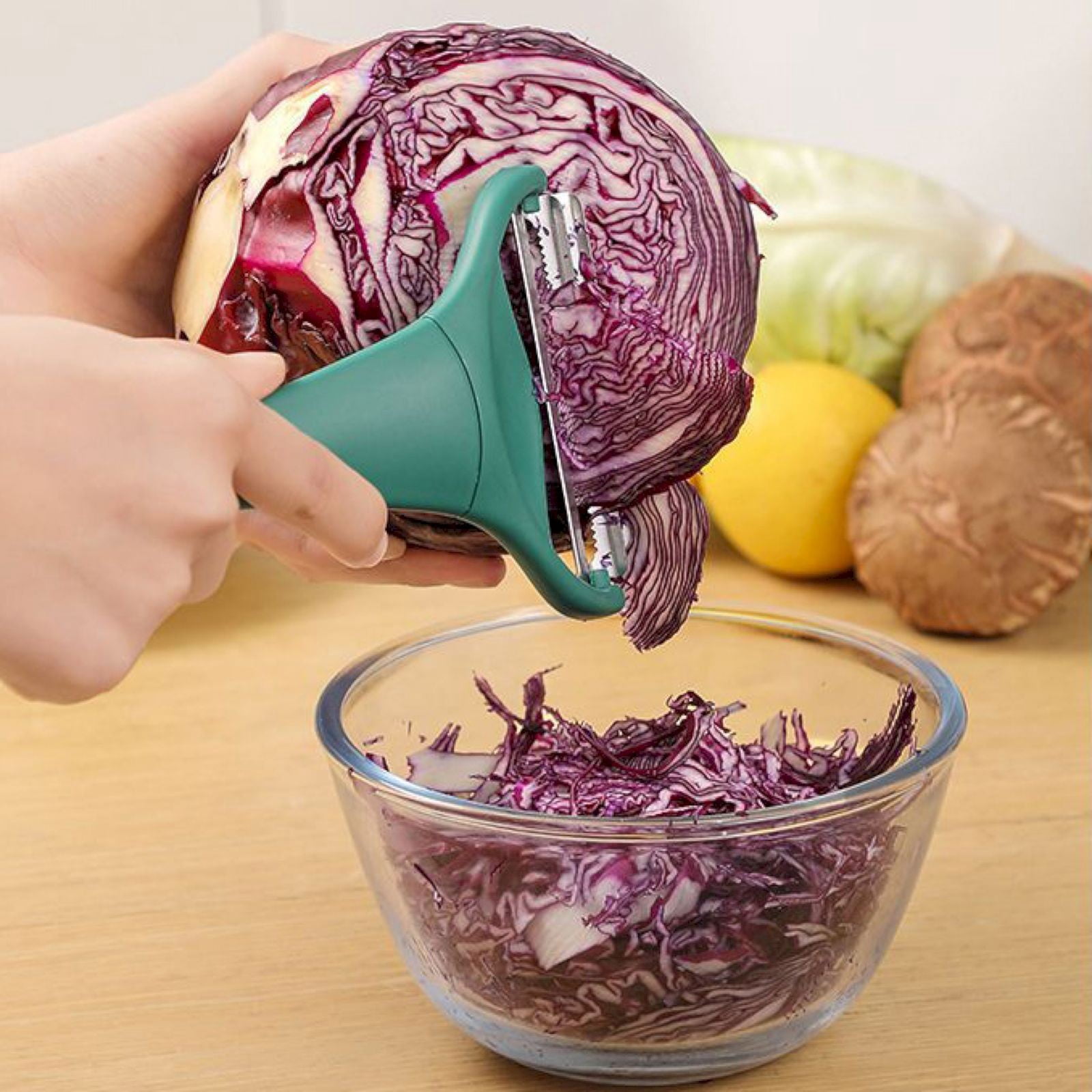 HomeNest Cabbage Peeler and Shredder Dual Blades Non-Slip Handle 1 Count