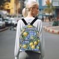 thumbnail image 7 of FORMRS Mini Backpack Purse for Women Travel Daypack Casual Shoulder Bag, Green Lemon Plaid, 7 of 7