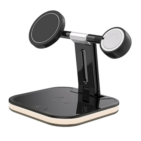 Cargador de teléfono plegable 3 en 1 con carga rápida de 25 W. Negro