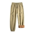 thumbnail image 1 of Pantalones largos de invierno para hombre, rectos, de terciopelo, informales, de uso diario, de rayón, 1 of 8