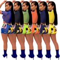 thumbnail image 5 of Women 2 Piece Outfits Short Sleeve Mesh Crop Tops Shorts Set Jumpsuit Rompers, 5 of 5