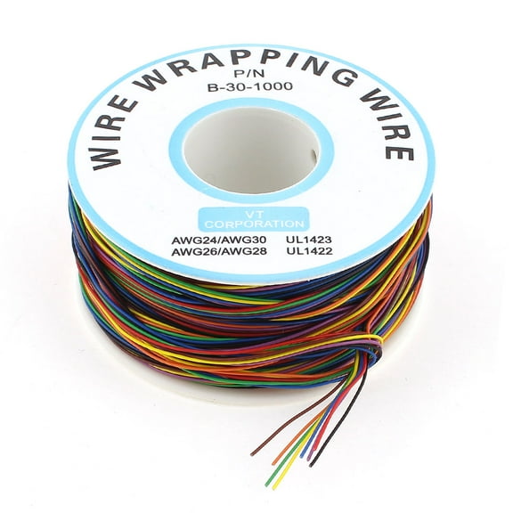 305M 30AWG 0.25mm Tin Plated Copper Wire Wrapping 8-Wire Colored Test Cable Reel
