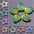 thumbnail image 3 of U8MO 10pcs 13x10mm Crystal Glass Petal Leaf Loose Pendant Beads for Jewellery Making-Pink Gold, 3 of 9