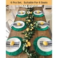 thumbnail image 4 of 13 Inch Round Placemats Set of 4, Green Marble Non Slip Heat Insulation PP Table Mats, Modern Farmhouse Gradient Abstract Fluid Art Washable Place Mats for Kitchen Dining Party Table Decor, 4 of 7