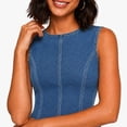 thumbnail image 5 of HIOK Women's Sleeveless Denim Tank Dress Slim Fit A Line Summer Casual Mini Dress Stretchy Basic Dress for Daily Wear Party Vacatio, 5 of 7